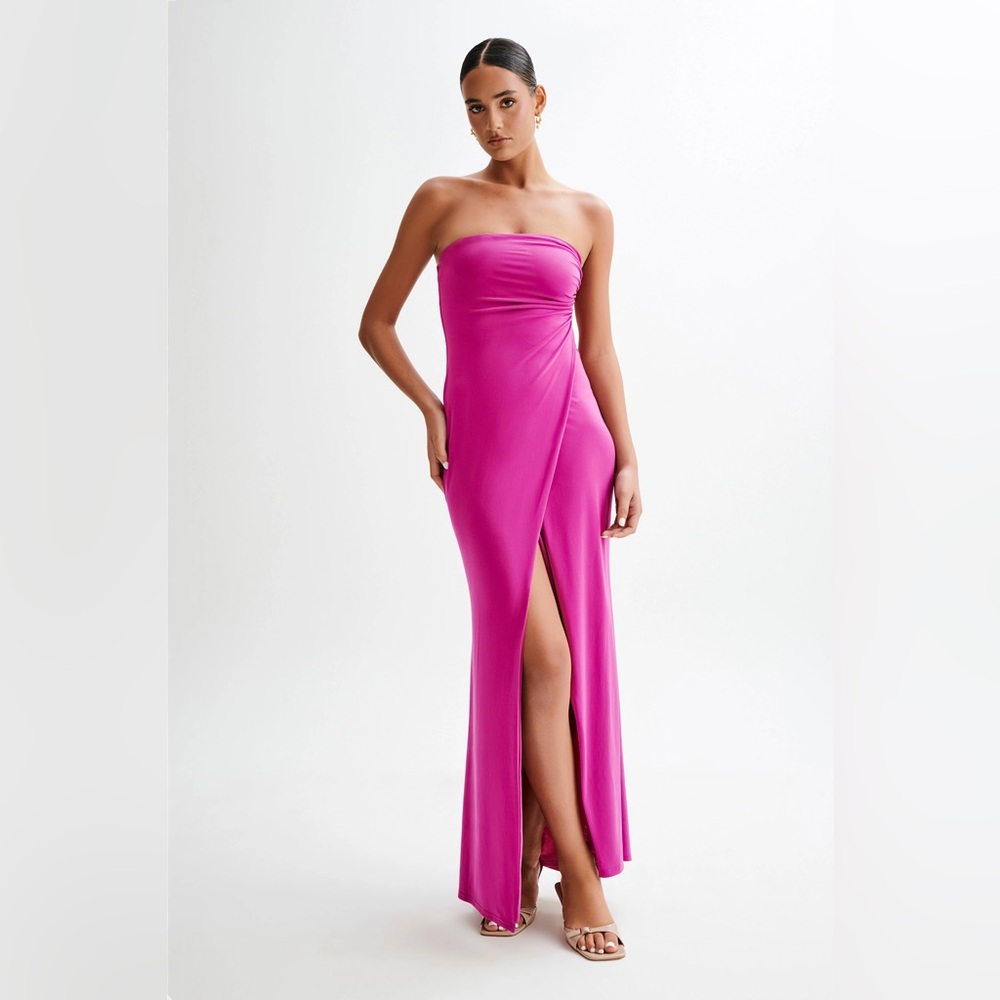 NWT Meshki Cosima Slinky Strapless Maxi Dress Violet